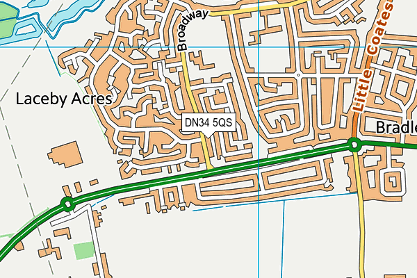 DN34 5QS map - OS VectorMap District (Ordnance Survey)
