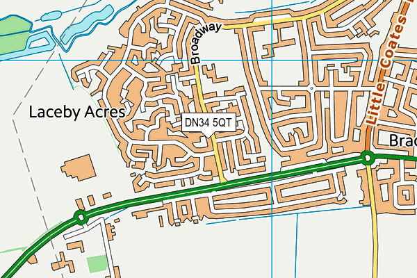 DN34 5QT map - OS VectorMap District (Ordnance Survey)