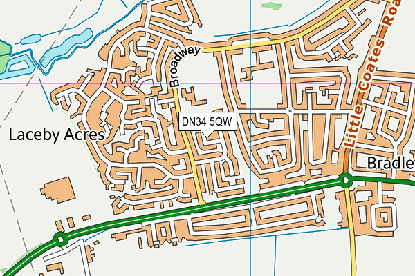 DN34 5QW map - OS VectorMap District (Ordnance Survey)