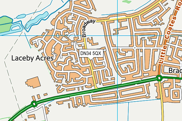 DN34 5QX map - OS VectorMap District (Ordnance Survey)