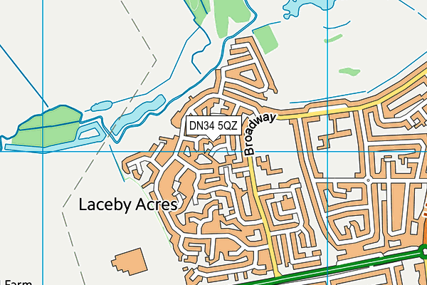 DN34 5QZ map - OS VectorMap District (Ordnance Survey)