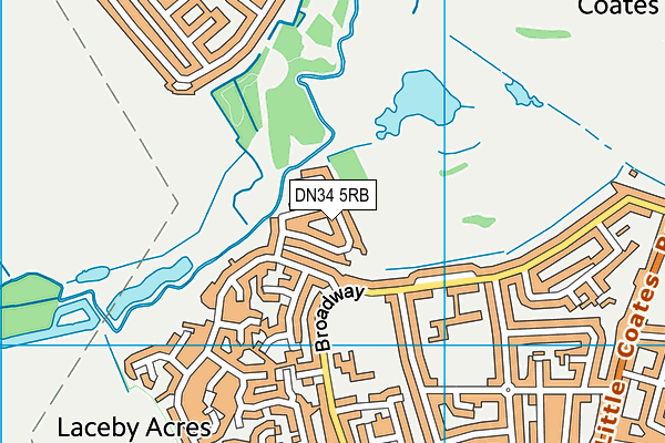 DN34 5RB map - OS VectorMap District (Ordnance Survey)