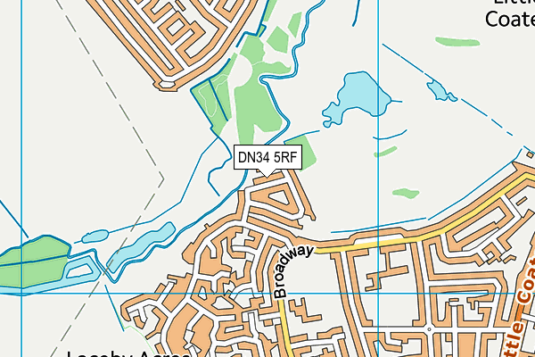 DN34 5RF map - OS VectorMap District (Ordnance Survey)