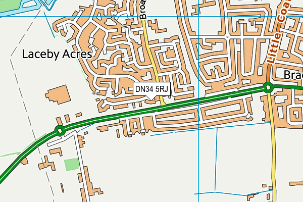 DN34 5RJ map - OS VectorMap District (Ordnance Survey)