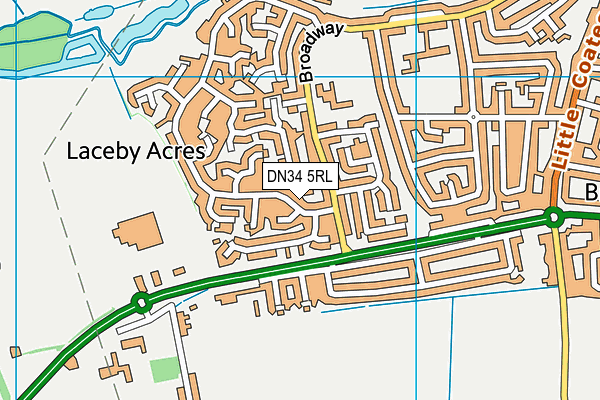 DN34 5RL map - OS VectorMap District (Ordnance Survey)