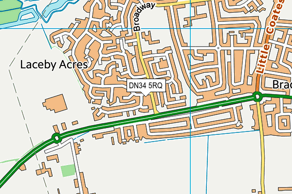 DN34 5RQ map - OS VectorMap District (Ordnance Survey)