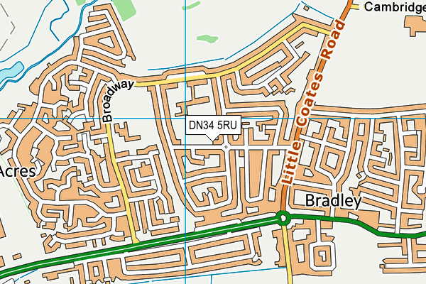 DN34 5RU map - OS VectorMap District (Ordnance Survey)