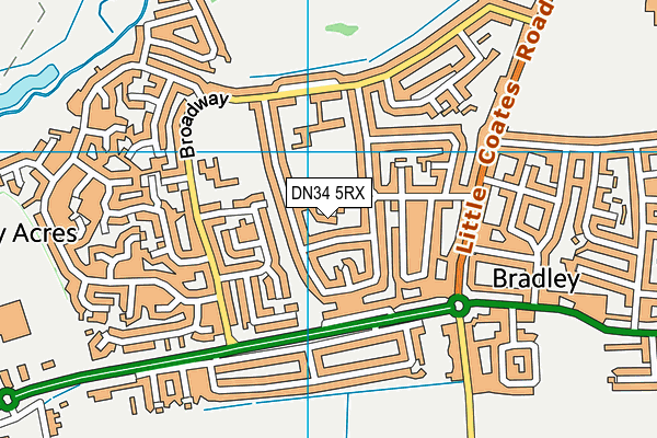 DN34 5RX map - OS VectorMap District (Ordnance Survey)