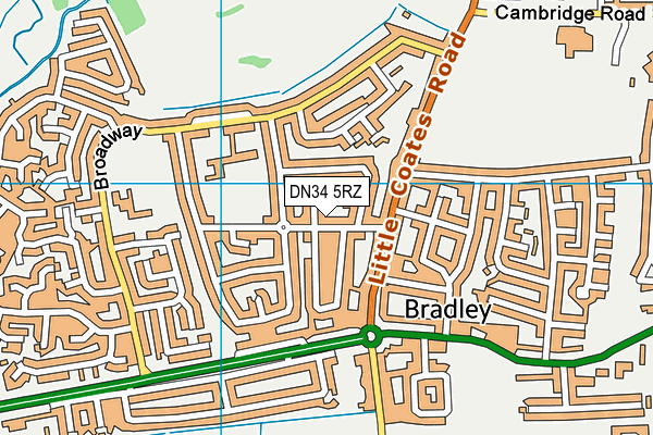 DN34 5RZ map - OS VectorMap District (Ordnance Survey)