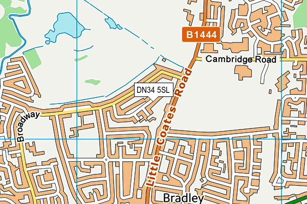 DN34 5SL map - OS VectorMap District (Ordnance Survey)