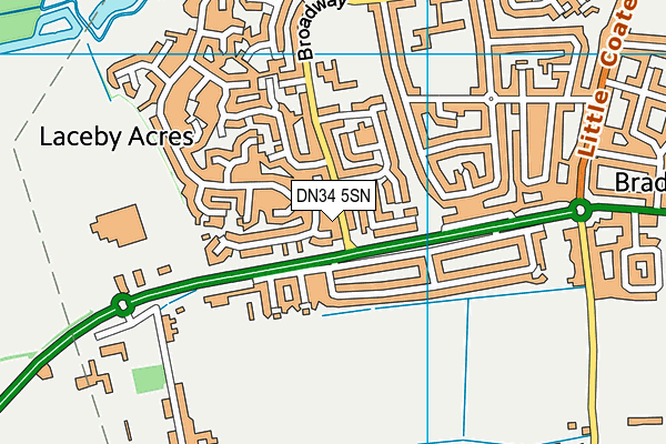 DN34 5SN map - OS VectorMap District (Ordnance Survey)