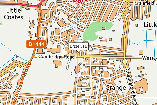 DN34 5TE map - OS VectorMap District (Ordnance Survey)