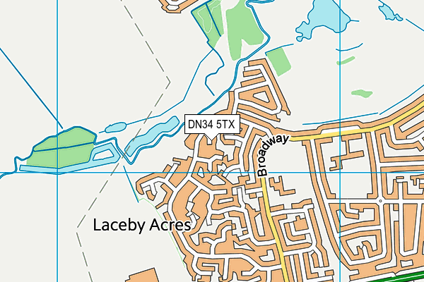 DN34 5TX map - OS VectorMap District (Ordnance Survey)