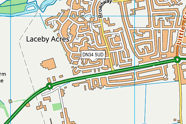 DN34 5UD map - OS VectorMap District (Ordnance Survey)