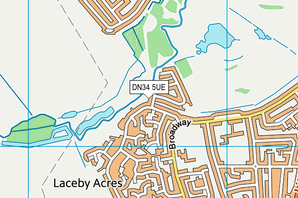 DN34 5UE map - OS VectorMap District (Ordnance Survey)
