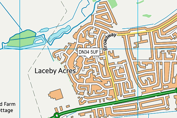 DN34 5UF map - OS VectorMap District (Ordnance Survey)
