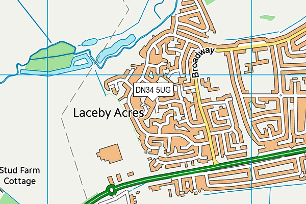 DN34 5UG map - OS VectorMap District (Ordnance Survey)