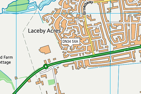 DN34 5XA map - OS VectorMap District (Ordnance Survey)