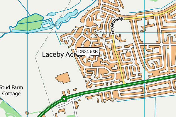 DN34 5XB map - OS VectorMap District (Ordnance Survey)