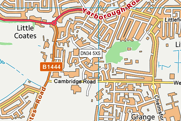 DN34 5XS map - OS VectorMap District (Ordnance Survey)
