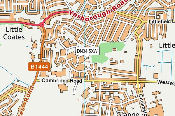 DN34 5XW map - OS VectorMap District (Ordnance Survey)