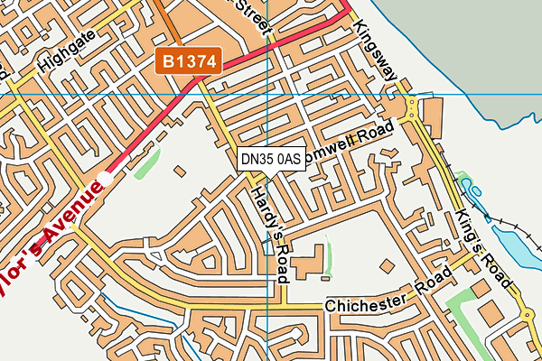 DN35 0AS map - OS VectorMap District (Ordnance Survey)