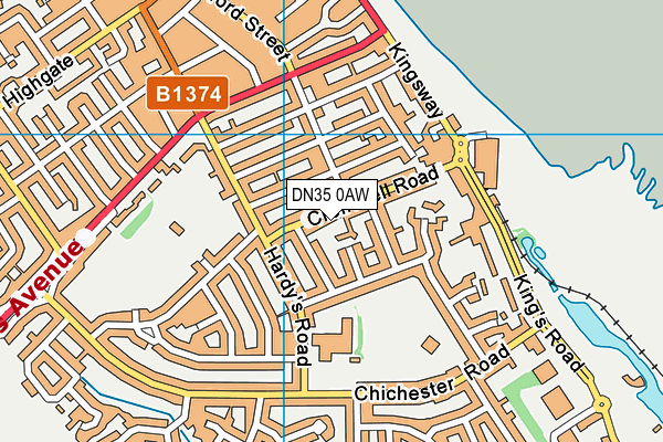 DN35 0AW map - OS VectorMap District (Ordnance Survey)