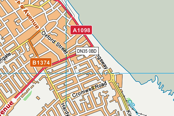DN35 0BD map - OS VectorMap District (Ordnance Survey)