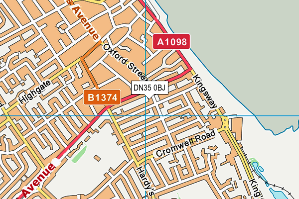 DN35 0BJ map - OS VectorMap District (Ordnance Survey)