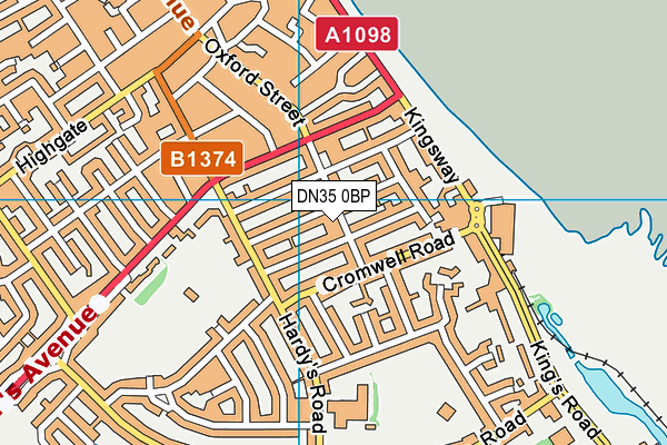 DN35 0BP map - OS VectorMap District (Ordnance Survey)