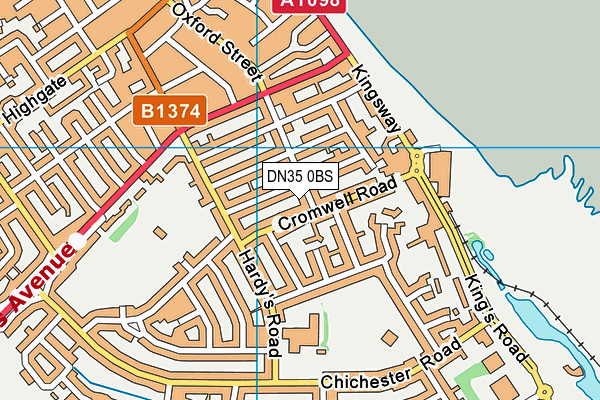 DN35 0BS map - OS VectorMap District (Ordnance Survey)