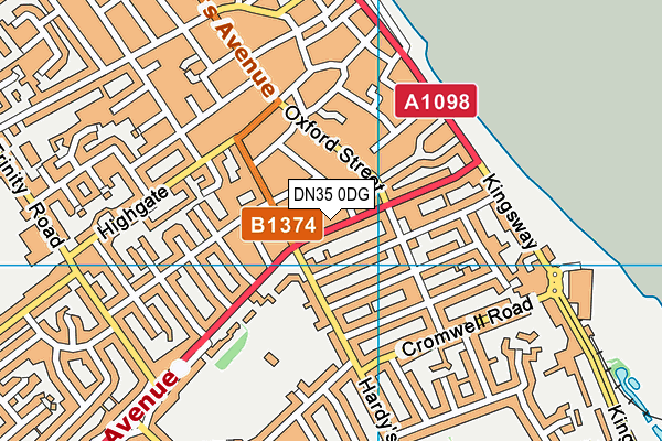 DN35 0DG map - OS VectorMap District (Ordnance Survey)