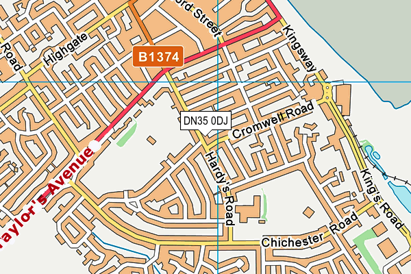 DN35 0DJ map - OS VectorMap District (Ordnance Survey)