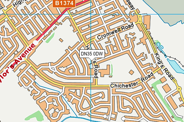 DN35 0DW map - OS VectorMap District (Ordnance Survey)