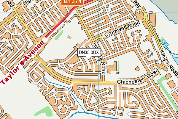 DN35 0DX map - OS VectorMap District (Ordnance Survey)