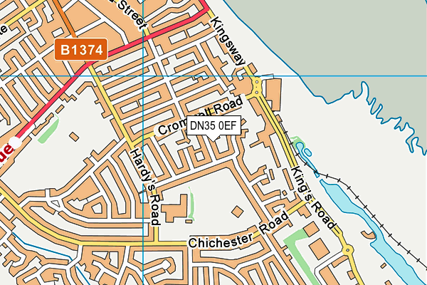 DN35 0EF map - OS VectorMap District (Ordnance Survey)