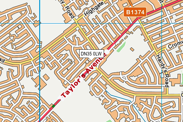 DN35 0LW map - OS VectorMap District (Ordnance Survey)