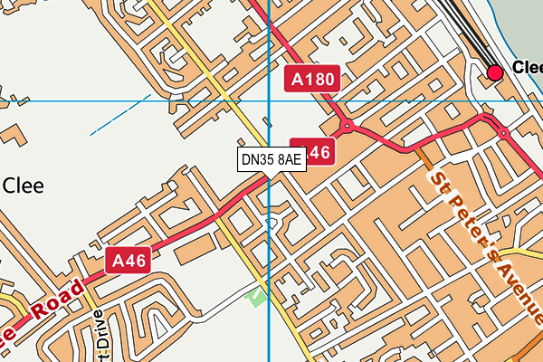 DN35 8AE map - OS VectorMap District (Ordnance Survey)
