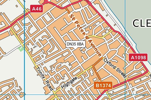 DN35 8BA map - OS VectorMap District (Ordnance Survey)
