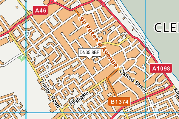 DN35 8BF map - OS VectorMap District (Ordnance Survey)