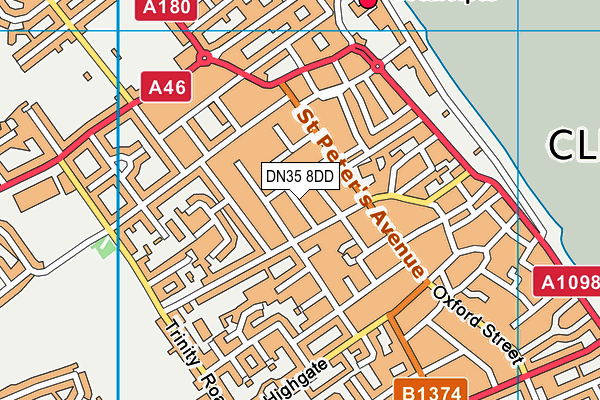 DN35 8DD map - OS VectorMap District (Ordnance Survey)