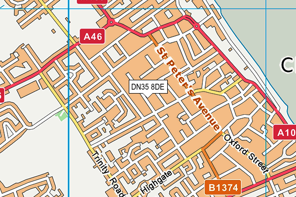 DN35 8DE map - OS VectorMap District (Ordnance Survey)
