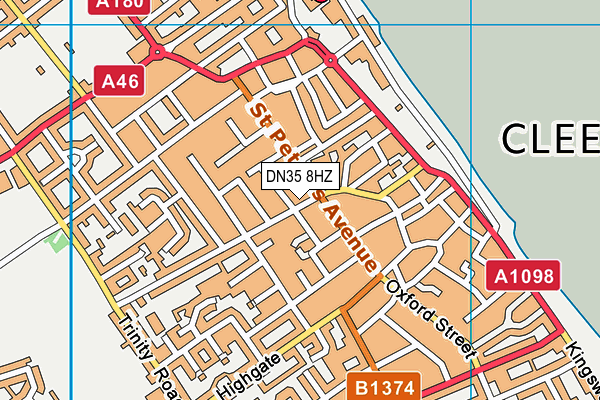 DN35 8HZ map - OS VectorMap District (Ordnance Survey)