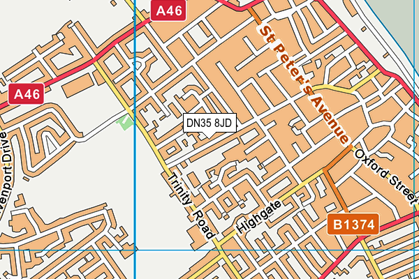 DN35 8JD map - OS VectorMap District (Ordnance Survey)
