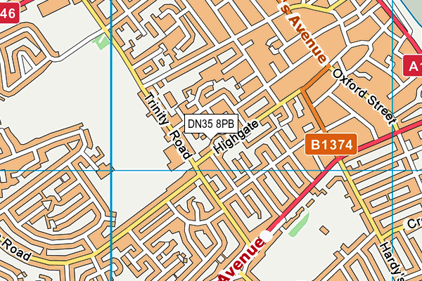 DN35 8PB map - OS VectorMap District (Ordnance Survey)
