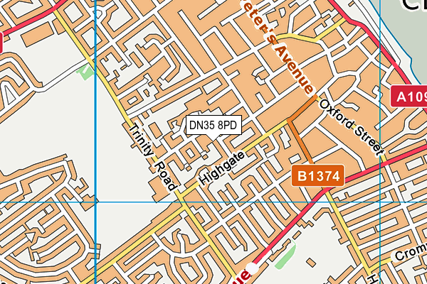 DN35 8PD map - OS VectorMap District (Ordnance Survey)