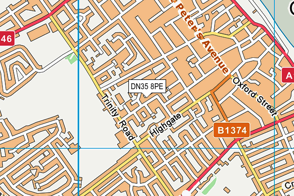 DN35 8PE map - OS VectorMap District (Ordnance Survey)