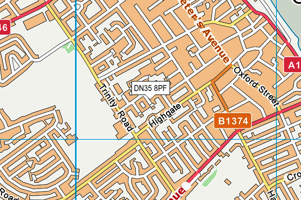 DN35 8PF map - OS VectorMap District (Ordnance Survey)