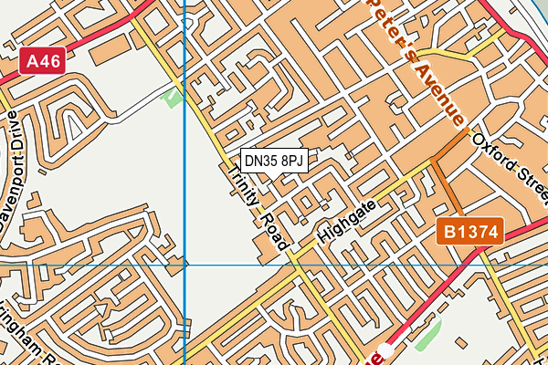 DN35 8PJ map - OS VectorMap District (Ordnance Survey)