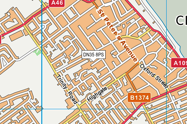 DN35 8PS map - OS VectorMap District (Ordnance Survey)